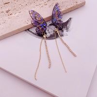 1 Pair Fashion Butterfly Metal Epoxy Inlay Rhinestones Women's Drop Earrings sku image 24