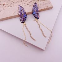 1 Pair Fashion Butterfly Metal Epoxy Inlay Rhinestones Women's Drop Earrings sku image 23