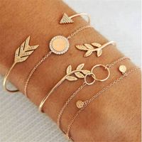 Vintage Style Punk Simple Style Moon Leaves Arrow Stainless Steel Alloy Plating Inlay Artificial Diamond Rhinestones Gold Plated Silver Plated Bracelets Bangle sku image 10