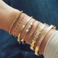 Vintage Style Punk Simple Style Moon Leaves Arrow Stainless Steel Alloy Plating Inlay Artificial Diamond Rhinestones Gold Plated Silver Plated Bracelets Bangle sku image 12