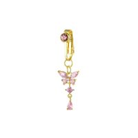 Fashion Butterfly Copper Plating Inlay Zircon Belly Ring 1 Piece sku image 4