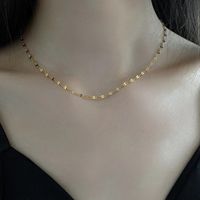 Stainless Steel 18K Gold Plated White Gold Plated Simple Style Plating Solid Color Necklace main image 10