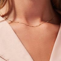 Stainless Steel 18K Gold Plated White Gold Plated Simple Style Plating Solid Color Necklace main image 1