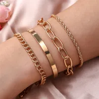 Casual Punk Simple Style Geometric Butterfly Stainless Steel Alloy Chain Hollow Out Inlay Artificial Gemstones Artificial Diamond Gold Plated Silver Plated Bangle sku image 7