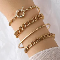 Casual Punk Simple Style Geometric Butterfly Stainless Steel Alloy Chain Hollow Out Inlay Artificial Gemstones Artificial Diamond Gold Plated Silver Plated Bangle sku image 9