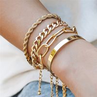 Casual Punk Simple Style Geometric Butterfly Stainless Steel Alloy Chain Hollow Out Inlay Artificial Gemstones Artificial Diamond Gold Plated Silver Plated Bangle sku image 6
