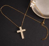 Glam Cross Copper Zircon Pendant Necklace In Bulk sku image 12