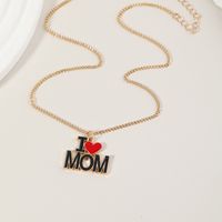 Wholesale Jewelry Mama Letter Heart Shape Alloy Acrylic Pendant Necklace main image 4