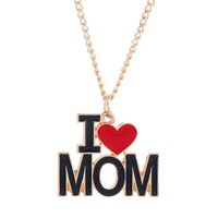 Wholesale Jewelry Mama Letter Heart Shape Alloy Acrylic Pendant Necklace sku image 1