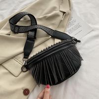 Women's Streetwear Stripe Pu Leather Waist Bags sku image 2