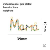 Ins Style Mama Shiny Letter Palm Heart Shape Gold Plated Zircon Copper Wholesale Pendants main image 10