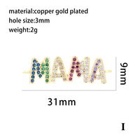 Ins Style Mama Shiny Letter Palm Heart Shape Gold Plated Zircon Copper Wholesale Pendants main image 5