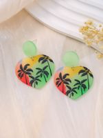 Vacation Clouds Plant Flower Arylic Printing Women's Drop Earrings main image 9