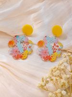 Vacation Clouds Plant Flower Arylic Printing Women's Drop Earrings main image 5