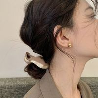1 Paire Style Simple Style Coréen Couleur Unie Placage Alliage Boucles D'oreilles main image 2