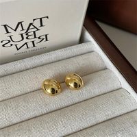1 Pair Simple Style Korean Style Solid Color Plating Alloy Ear Studs main image 5