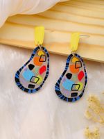 Vacation Clouds Plant Flower Arylic Printing Women's Drop Earrings sku image 1