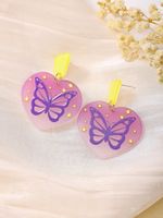 Vacation Clouds Plant Flower Arylic Printing Women's Drop Earrings sku image 5