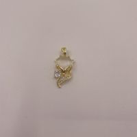 Simple Style Swan Heart Shape Butterfly Copper Irregular Rhinestones Opal Pendant Necklace sku image 76