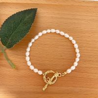 Simple Style Solid Color Pearl Beaded Necklace 1 Piece sku image 1