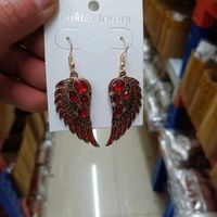 1 Pair Retro Wings Metal Inlay Artificial Gemstones Women's Ear Hook sku image 5