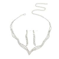 Elegant Glam Geometric Alloy Inlay Rhinestones Silver Plated Women's Earrings Necklace sku image 1