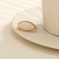 Elegant Lady Oval Agate Plating Inlay Opal 18k Gold Plated Open Ring main image 5