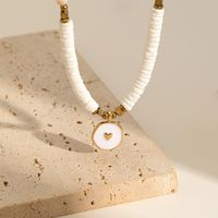 Ethnic Style Round Flower Stainless Steel Alloy Shell Plating 18k Gold Plated Pendant Necklace main image 3