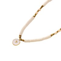 Ethnic Style Round Flower Stainless Steel Alloy Shell Plating 18k Gold Plated Pendant Necklace main image 2