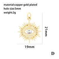 Ins Style Simple Style Devil's Eye Heart Shape Gold Plated Zircon Copper Wholesale Pendants main image 4