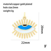 Ins Style Simple Style Devil's Eye Heart Shape Gold Plated Zircon Copper Wholesale Pendants main image 2