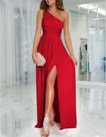 Women's Regular Dress Casual Elegant Off Shoulder Thigh Slit Slit Sleeveless Solid Color Maxi Long Dress Banquet main image 2