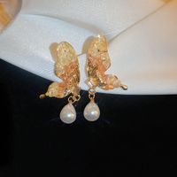 1 Par Casual Dulce Forma De Corazón Flor Nudo De Lazo Con Cuentas Enchapado Embutido Cobre Cristal Aretes sku image 6