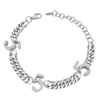 Hip Hop Felsen Anzahl Titan Stahl Überzug 18 Karat Vergoldet Armbänder main image 4