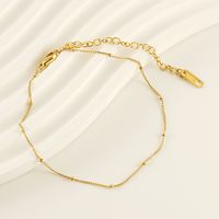 Casual Simple Style Solid Color 304 Stainless Steel Plating Titanium Steel 18K Gold Plated Women'S Anklet main image 5