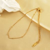 Casual Simple Style Solid Color 304 Stainless Steel Plating Titanium Steel 18K Gold Plated Women'S Anklet main image 1