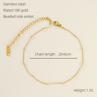 Casual Simple Style Solid Color 304 Stainless Steel Plating Titanium Steel 18K Gold Plated Women'S Anklet sku image 1