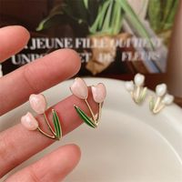 Basic Pastoral Flower Alloy Enamel Women's Ear Studs main image 4