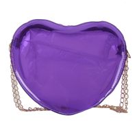 Women's Pvc Heart Shape Streetwear Heart-shaped Zipper Shoulder Bag Crossbody Bag sku image 3