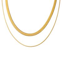 Hip-hop Cool Style Solid Color Titanium Steel Plating 18k Gold Plated Layered Necklaces main image 4