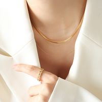 Hip-hop Cool Style Solid Color Titanium Steel Plating 18k Gold Plated Layered Necklaces main image 2