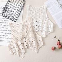 Women's Vest Tank Tops Hollow Out Vacation Mesh main image 6