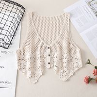 Women's Vest Tank Tops Hollow Out Vacation Mesh main image 4