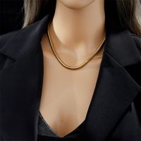 Hip-hop Punk Solid Color Titanium Steel Plating 18k Gold Plated Necklace main image 2