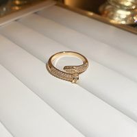 Real Gold Electroplating Korean Zircon Geometric Open Ring Wholesale sku image 23