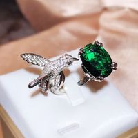 Ins Style Eagle Copper Plating Zircon Open Ring 1 Piece sku image 2