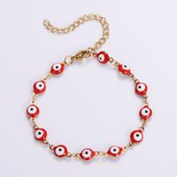 304 Stainless Steel 18K Gold Plated Classical Roman Style Epoxy Plating Devil'S Eye No Inlaid Bracelets Necklace sku image 6