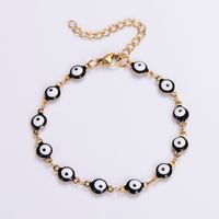 304 Stainless Steel 18K Gold Plated Classical Roman Style Epoxy Plating Devil'S Eye No Inlaid Bracelets Necklace sku image 2