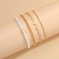 Casual Vacation Tropical Heart Shape Butterfly Arylic Alloy Plating Gold Plated Women's Anklet main image 5