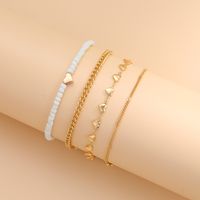 Casual Vacation Tropical Heart Shape Butterfly Arylic Alloy Plating Gold Plated Women's Anklet main image 7